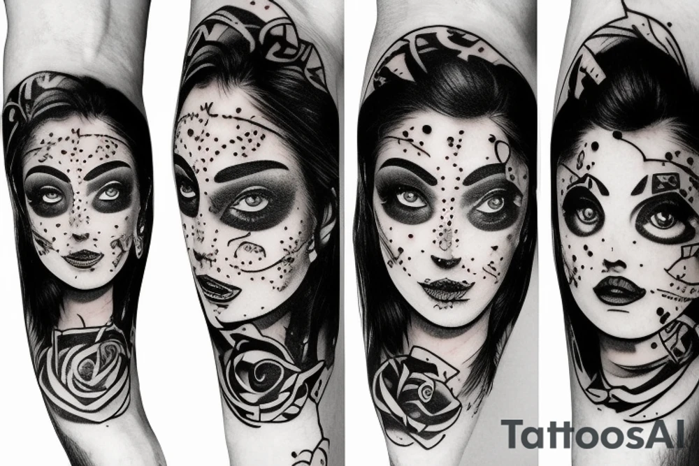 Universe face tattoo idea