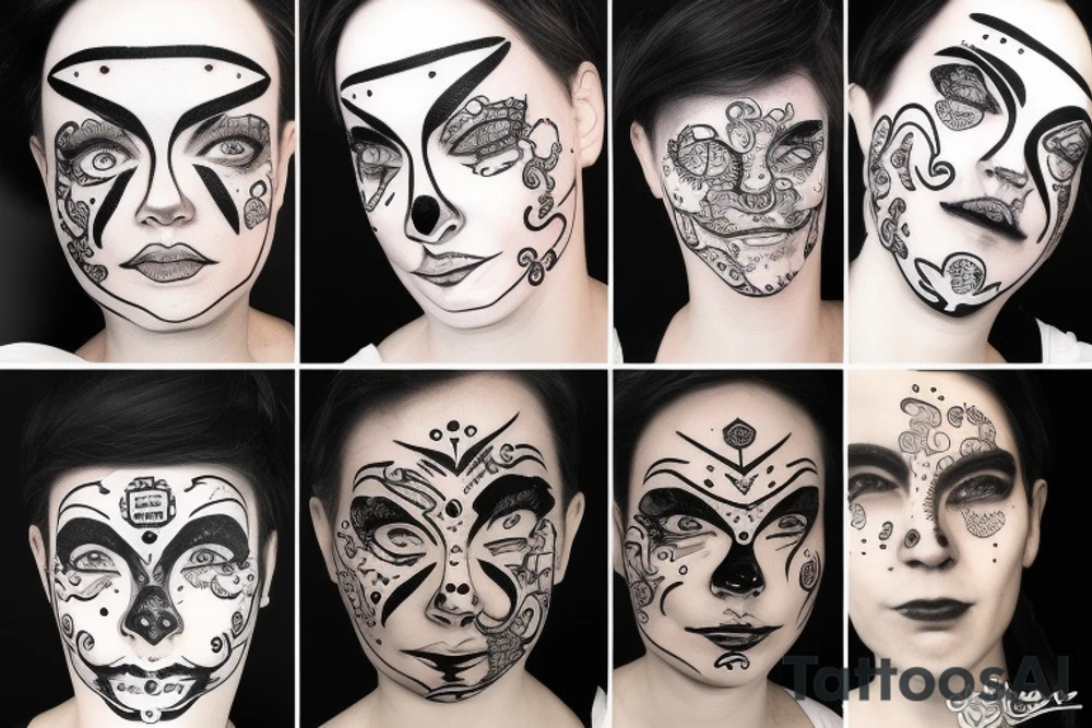 Universe face tattoo idea