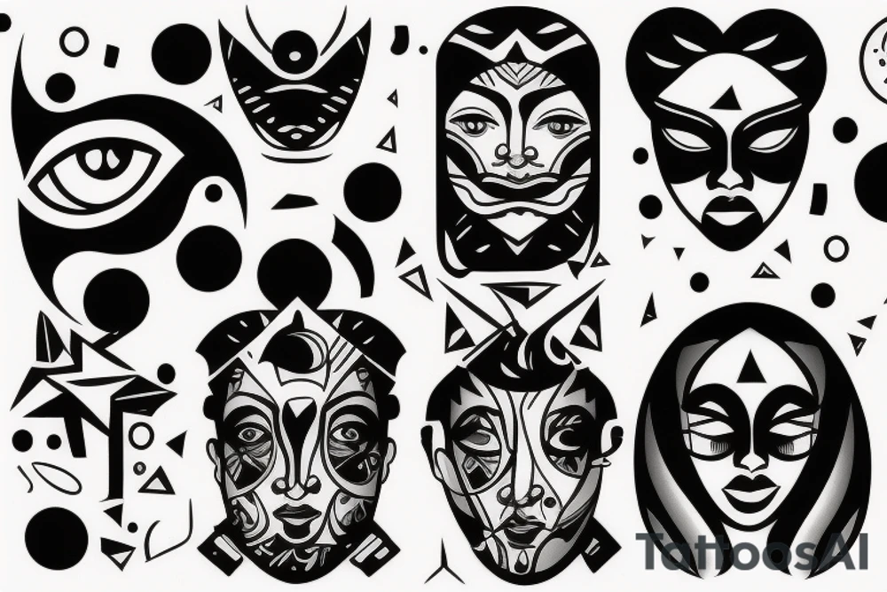 Universe face tattoo idea