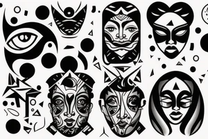 Universe face tattoo idea
