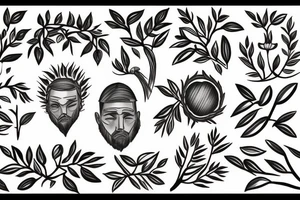 Warrior under olive tree tattoo idea