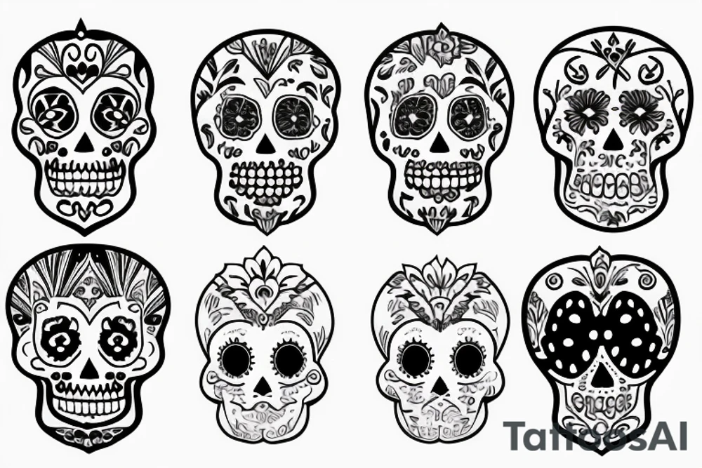 lotus with sugar skull tattoo idea