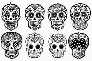 lotus with sugar skull tattoo idea