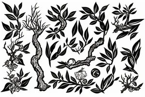 Warrior under olive tree tattoo idea