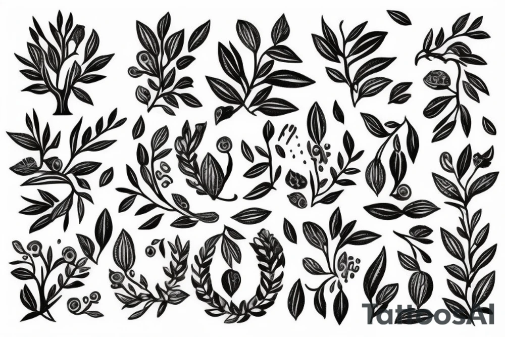 Warrior under olive tree tattoo idea