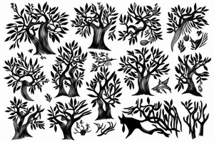Warrior under olive tree tattoo idea