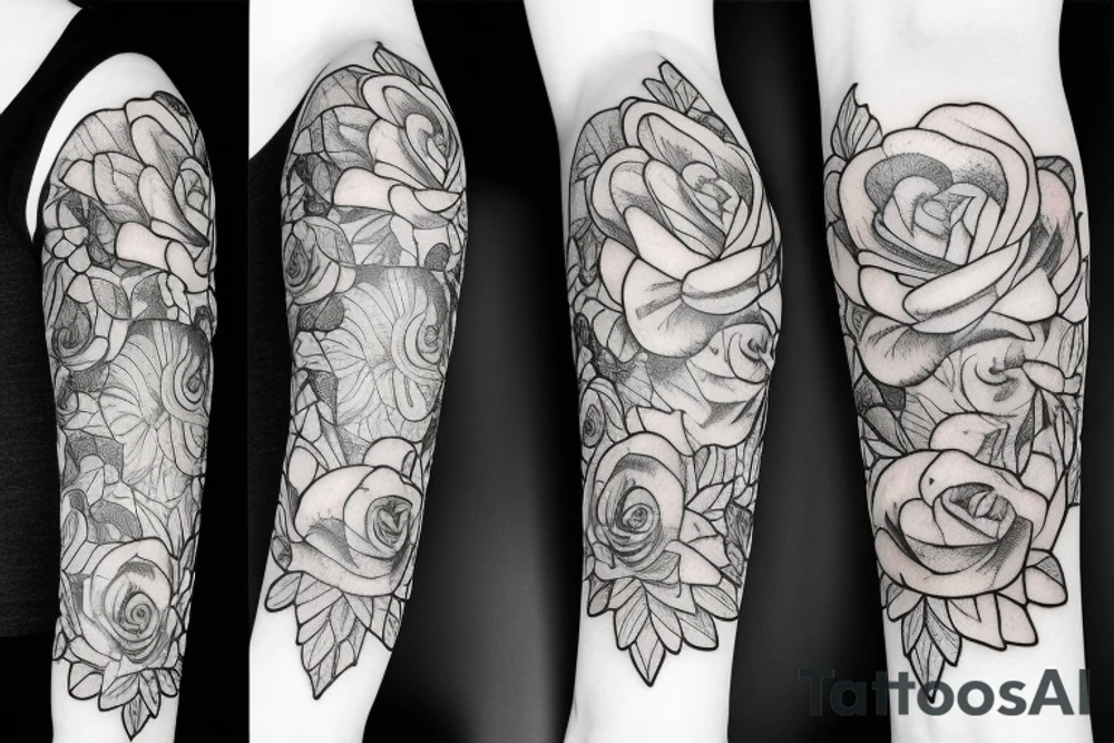 Sword with a flower tattoo idea