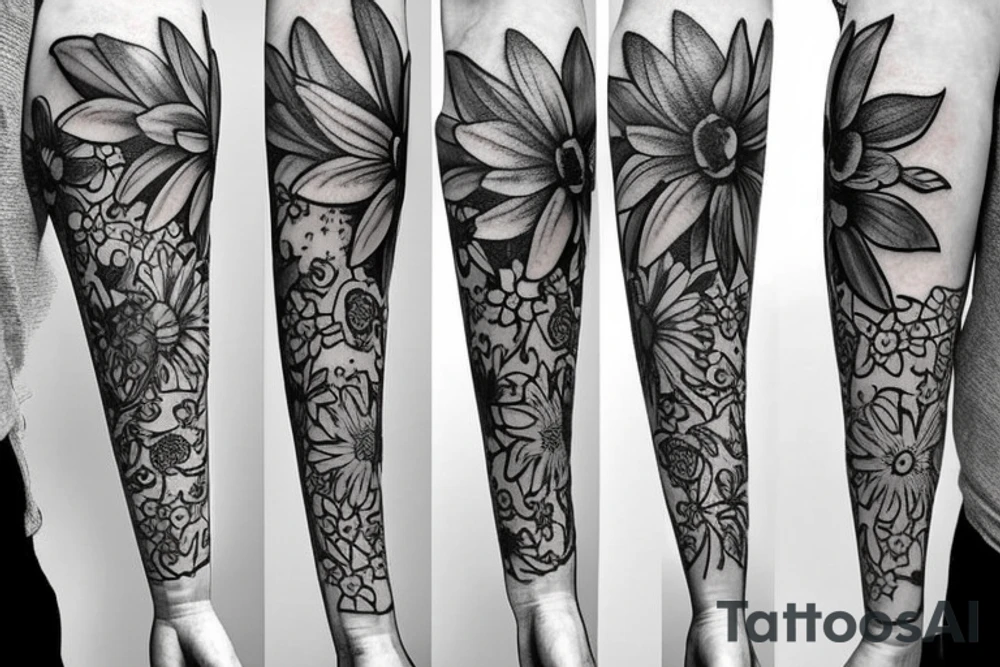 Sword with a flower tattoo idea