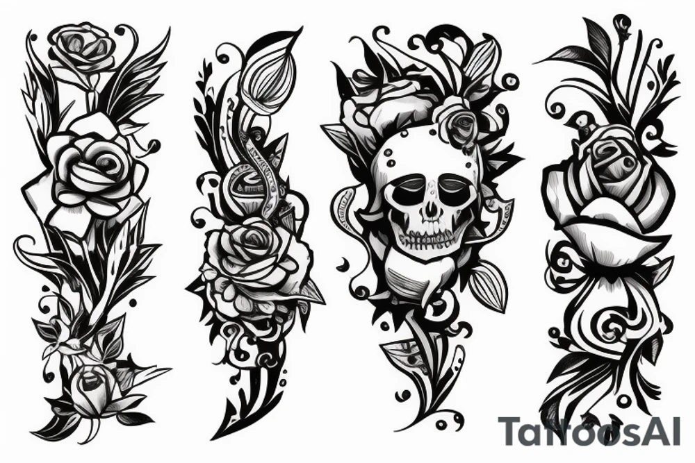 Sword with a flower tattoo idea