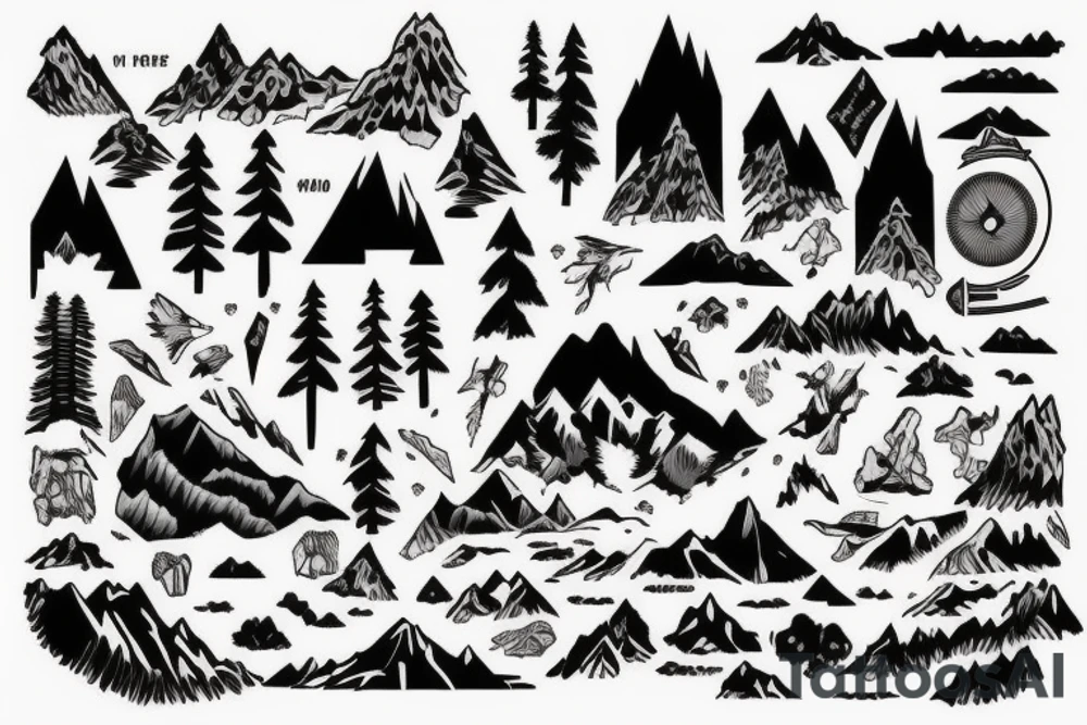 Mountain and van tattoo idea