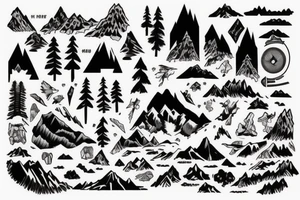 Mountain and van tattoo idea