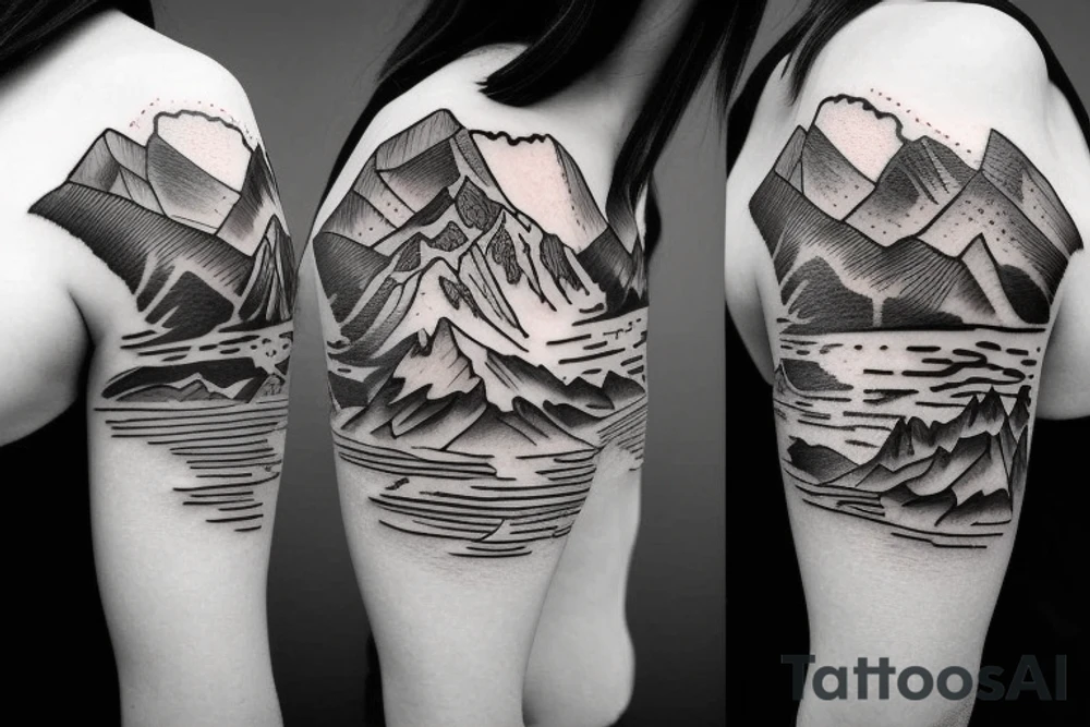 Mountain and van tattoo idea