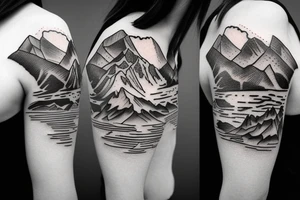 Mountain and van tattoo idea