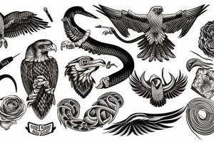 Snake eagle tattoo idea