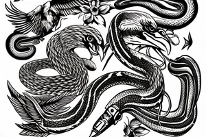 Snake eagle tattoo idea