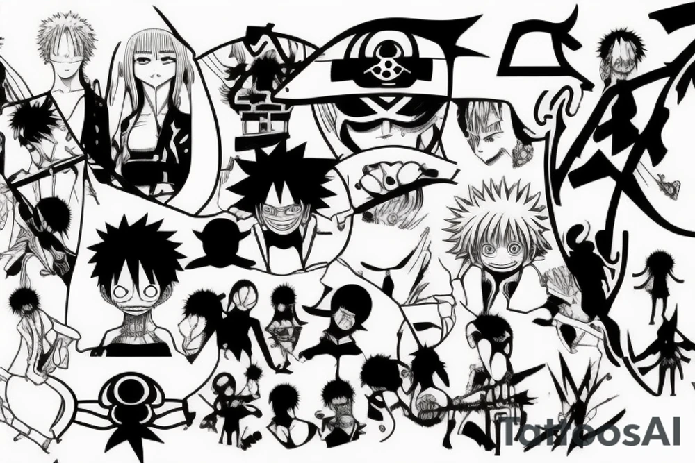 Anime, one piece, hunter X Hunter, bleach, naruto tattoo idea