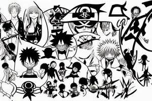 Anime, one piece, hunter X Hunter, bleach, naruto tattoo idea