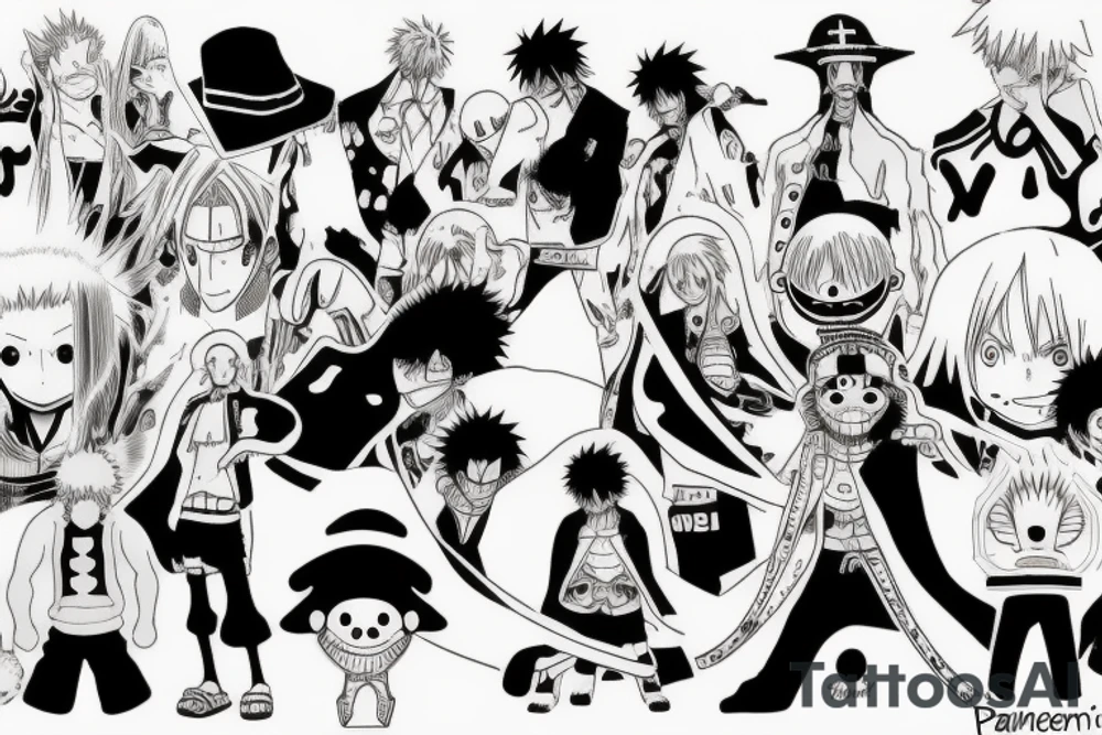 Anime, one piece, hunter X Hunter, bleach, naruto tattoo idea