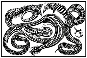 cobra tattoo with patterns, facing the camera tattoo idea