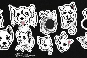 Jack Russell with really big ears that stand up in a magnifying glass tattoo idea