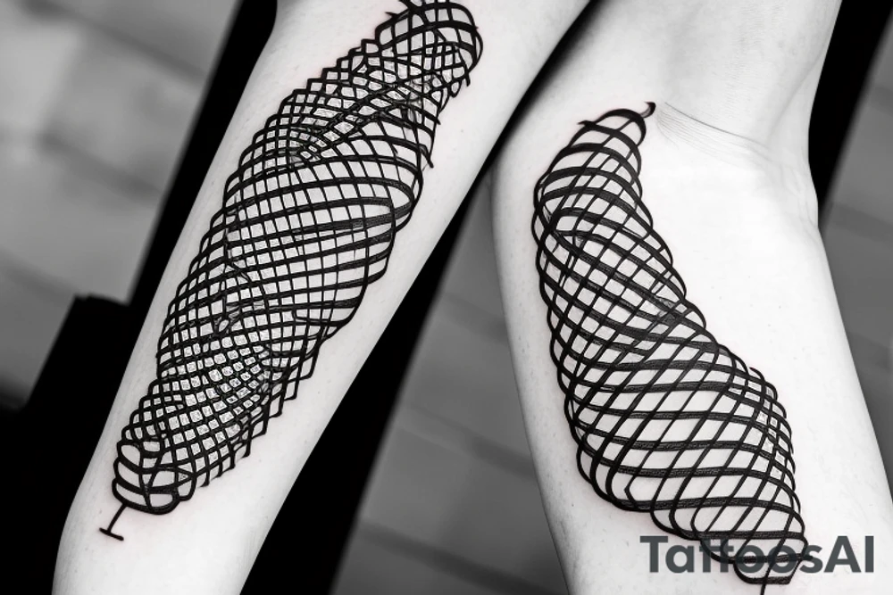 double helix strand of dna with broken rungs tattoo idea