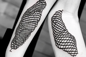 double helix strand of dna with broken rungs tattoo idea