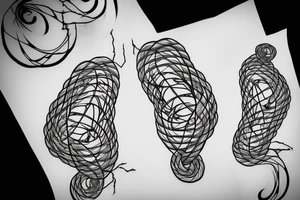 double helix strand of dna with broken rungs tattoo idea