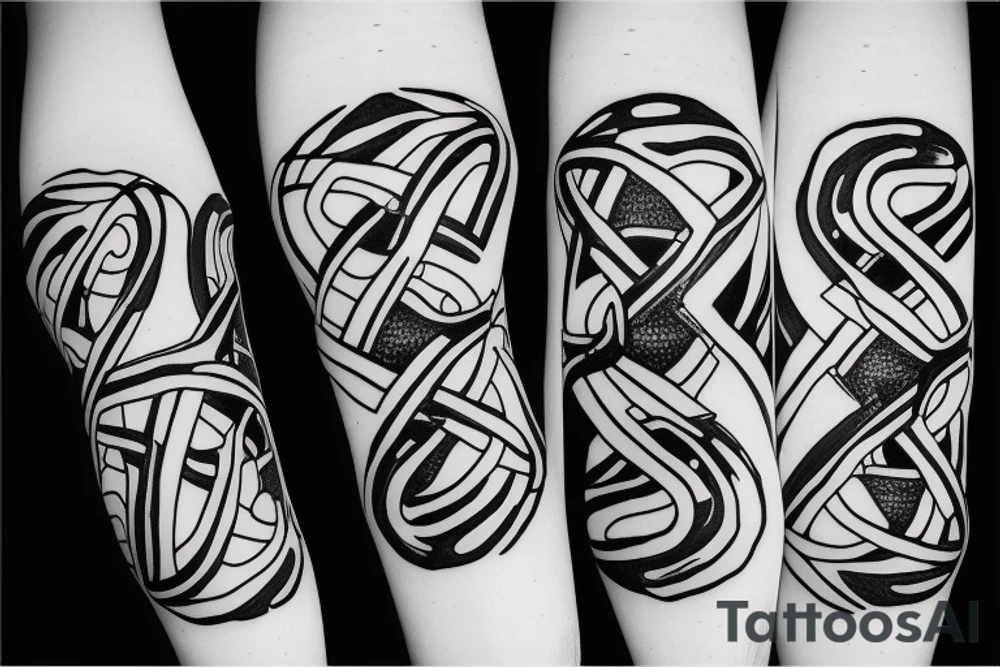 double helix of dna with broken rungs tattoo idea