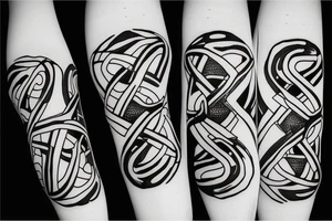 double helix of dna with broken rungs tattoo idea