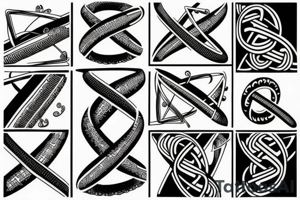 double helix of dna with broken rungs tattoo idea