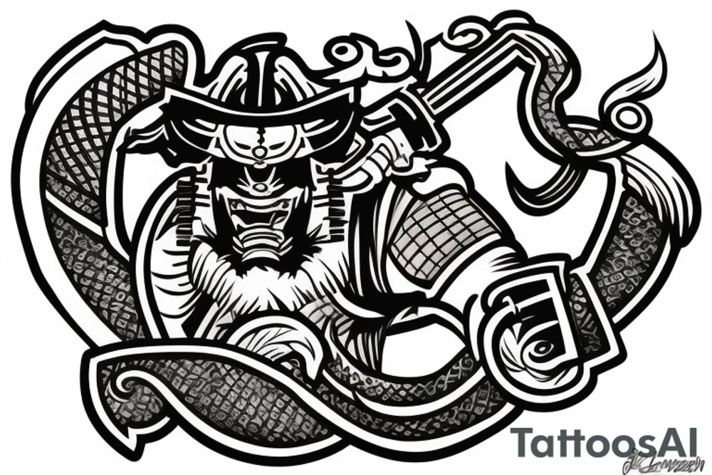 back piece samurai tiger tattoo idea