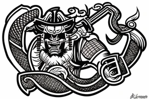 back piece samurai tiger tattoo idea