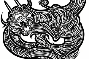 back piece samurai tiger tattoo idea