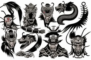 back piece samurai tiger tattoo idea
