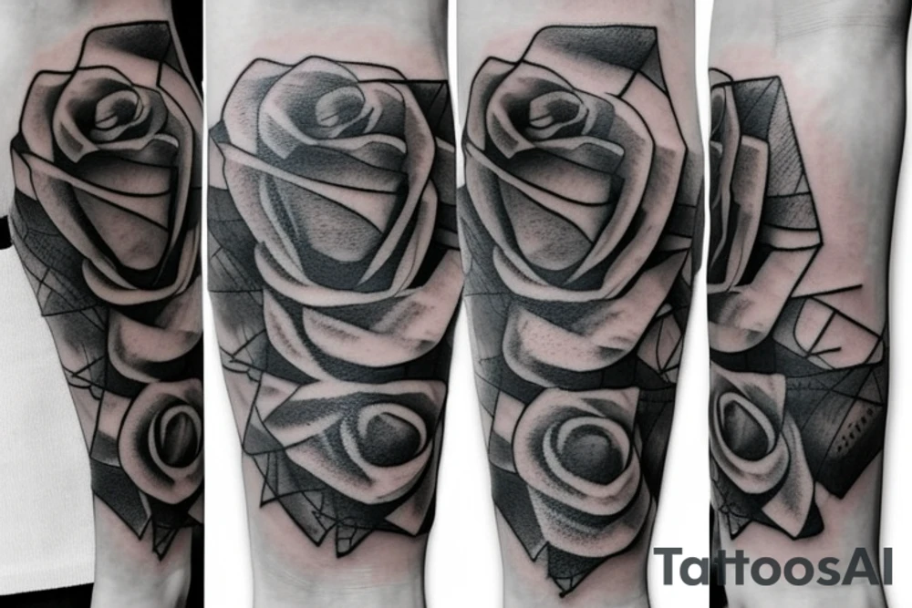 Roses wrapped around a sword tattoo idea