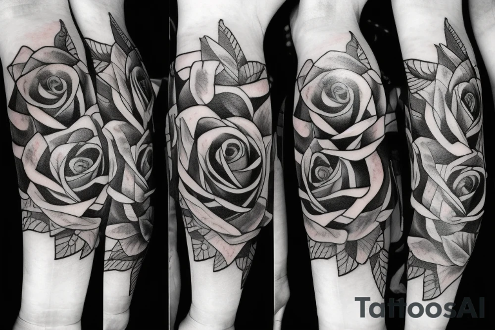 Roses wrapped around a sword tattoo idea