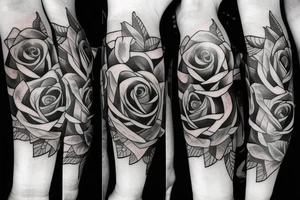 Roses wrapped around a sword tattoo idea