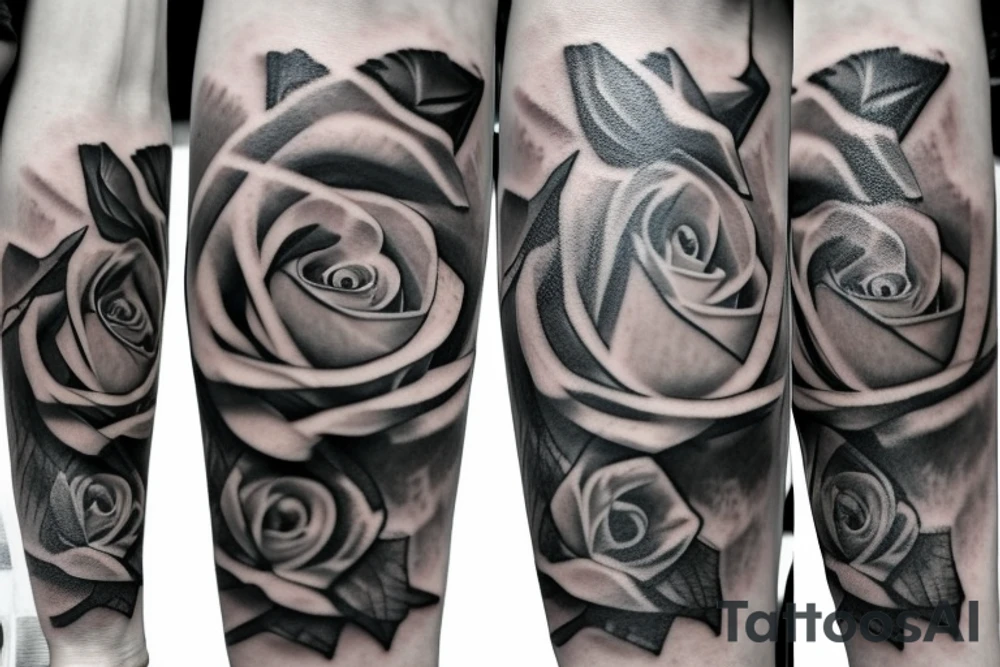 Roses around a sword tattoo idea