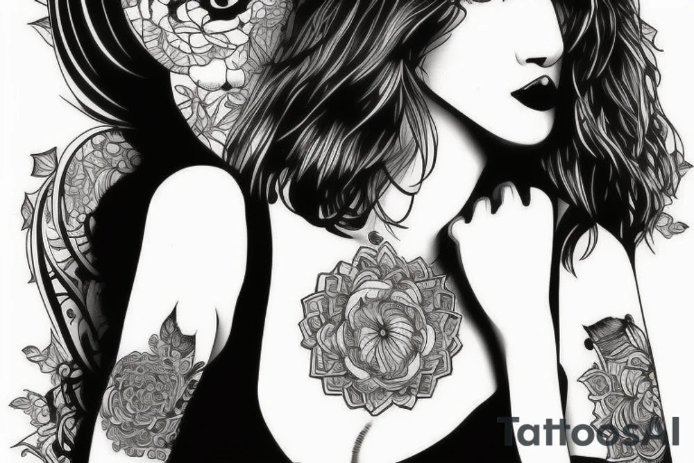 Sexy woman tattoo idea