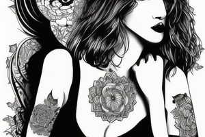 Sexy woman tattoo idea