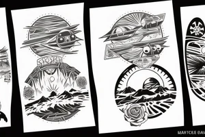 Twin suns setting on Tattooine tattoo idea