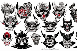 Oni mask tattoo idea