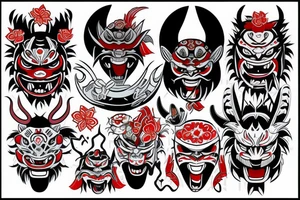 Oni mask tattoo idea