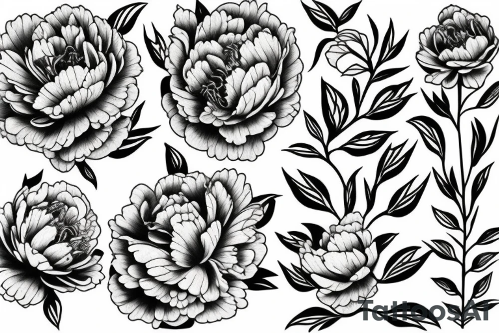 peony tattoo idea