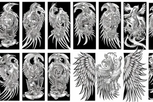 A mechanical phoenix tattoo idea