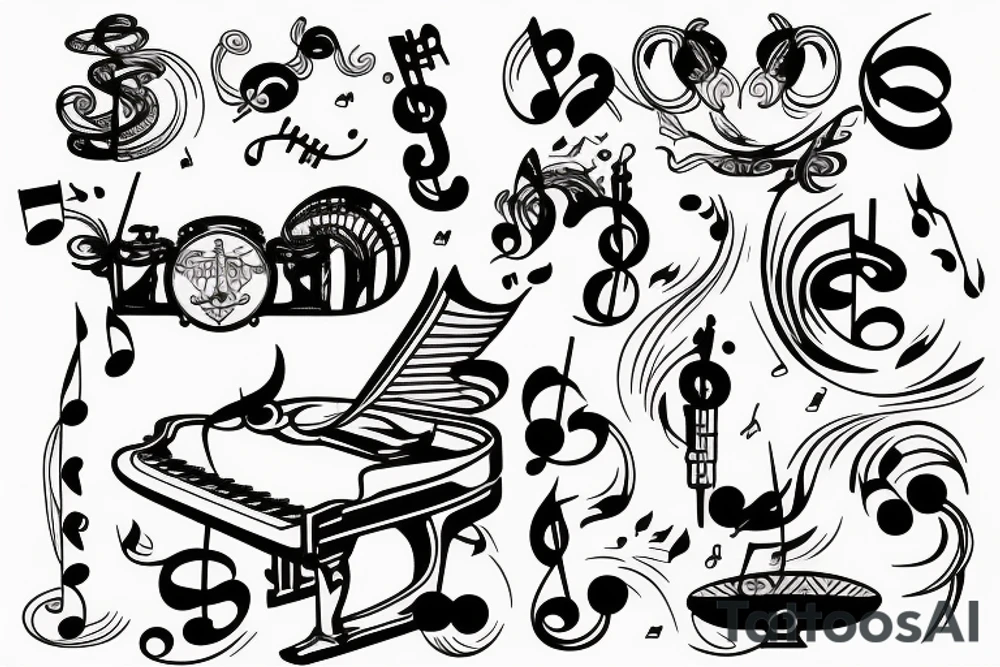 D minor music key tattoo idea