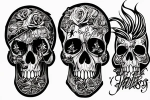 Punk skulls sleeve tattoo idea
