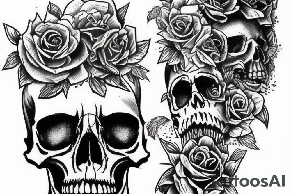 Punk skulls sleeve tattoo idea