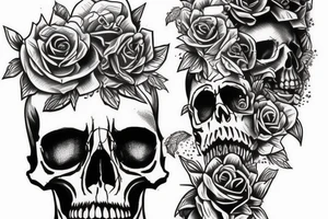 Punk skulls sleeve tattoo idea