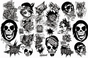 Punk music sleeve tattoo idea